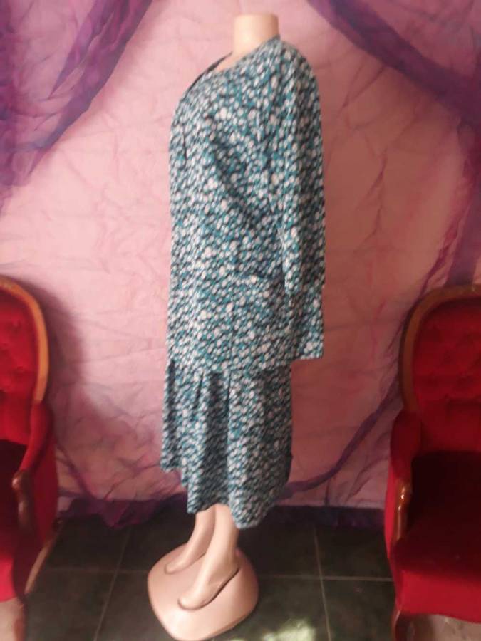 VINTAGE 1980'S DRESS WITH MATCHING JACKET WITH TWO POCKETS  - SIZE 20/44/4XL - GOOD VINTAGE COND