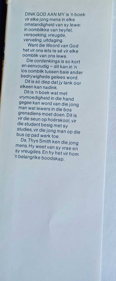Dink God aan my deur Thys Smith