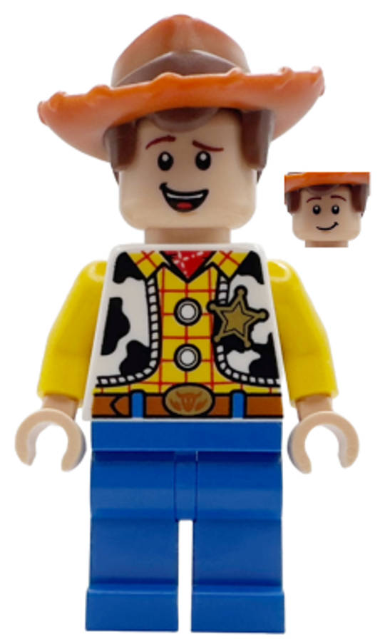 Lego (N) ~ Woody - Plain Legs Nougat Chin Dimple Sheriff Star Badge
