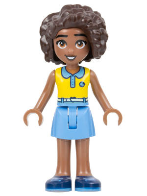 Lego (N) ~ Friends Aliya - Yellow Top Medium Blue Skirt Dark Blue Shoes~
