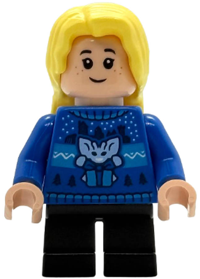 Lego (N) ~ Luna Lovegood - Blue Holiday Sweater Black Short Legs