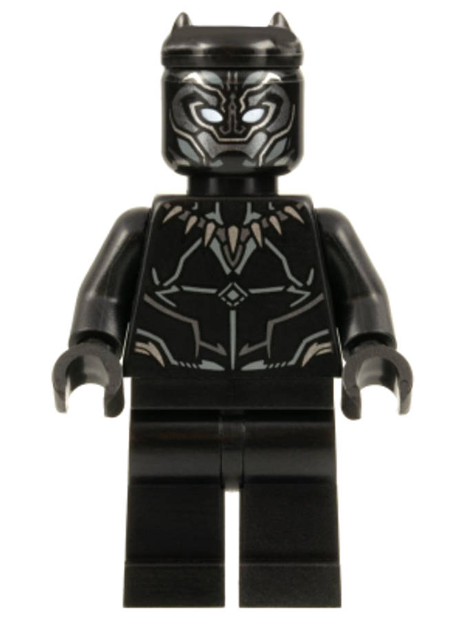 Lego (N) ~ Black Panther - Dark Silver and Dark Bluish Gray Armor Contours~