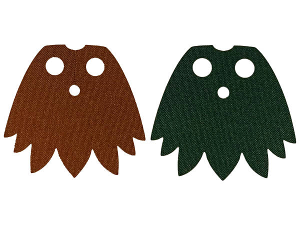 Lego (N) ~ Minifigure Cape Cloth 7 Points with Reddish Brown and Dark Green Sid~