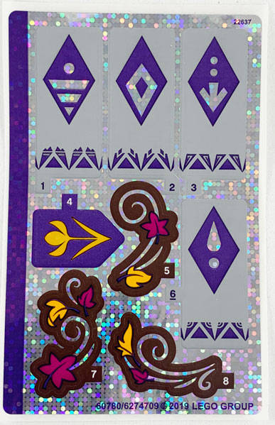Lego (N) ~ Sticker Sheet for Set 41164 Sheet 2 Holographic Mirrored - (60780/62~
