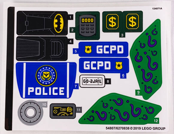 Lego NEW -  Sticker Sheet for Set 76120 - (54807/6270838)