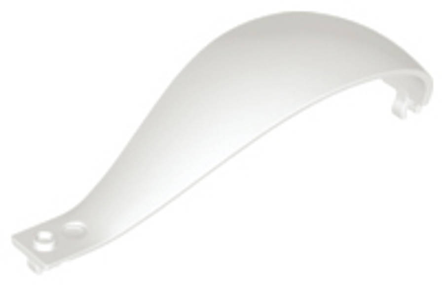 Lego (N) ~ Panel 4 x 4 x 11 Curved Tapered with Clip at Each End ~ [White]