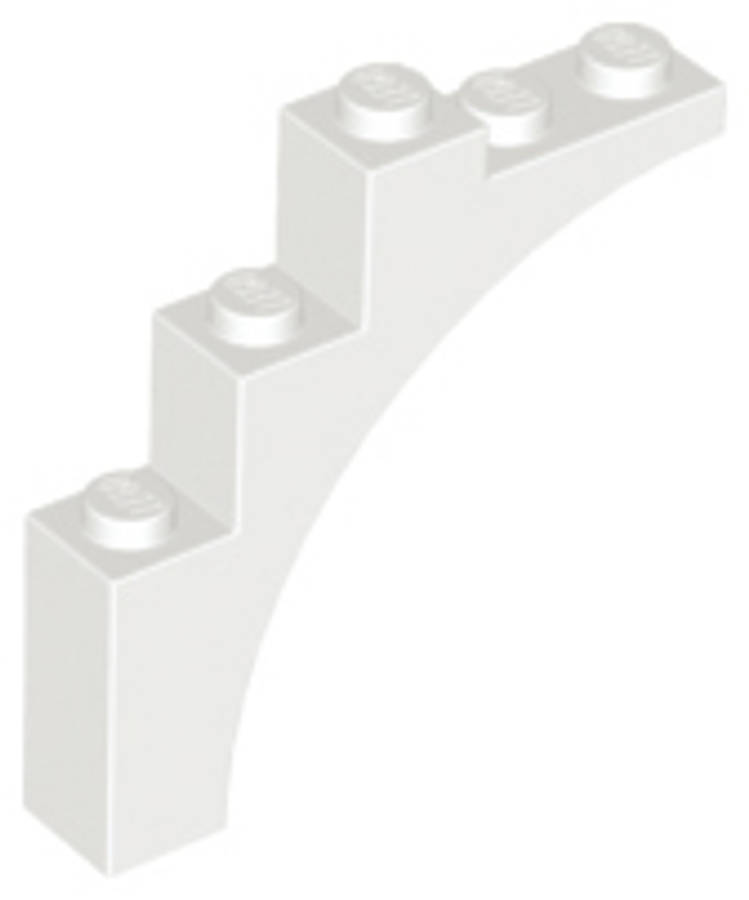 Lego (N) ~ Arch 1 x 5 x 4 - Continuous Bow ~ [White]
