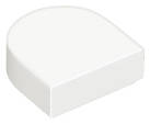 Lego (N) ~ Tile Round 1 x 1 Half Circle Extended ~ [White]
