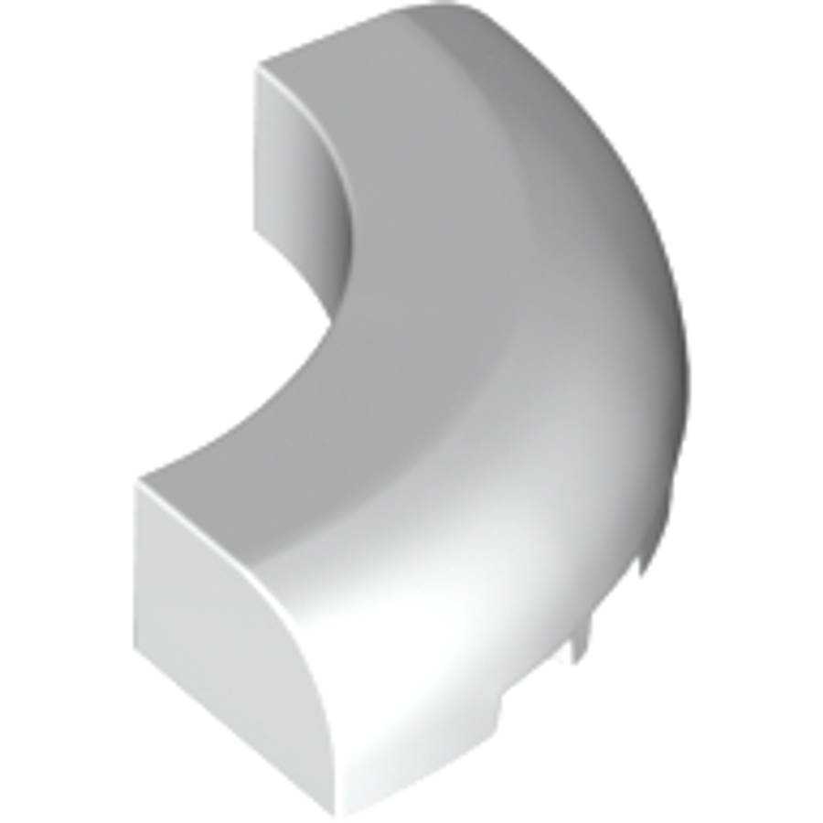 Lego (N) ~ Brick Round Corner 5 x 5 without Studs ~ [White]