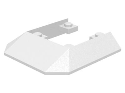 Lego (U) ~ Wedge 6 x 6 Cutout (Train Roof) ~ [White]