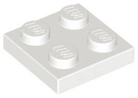 Lego Used - Plate 2 x 2~ [White]