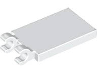 Lego (N) ~ Tile Modified 2 x 3 with 2 Open O Clips ~ [White]