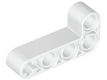 Lego (N) ~ Technic Liftarm Modified Bent Thick L-Shape 2 x 4 ~ [White]