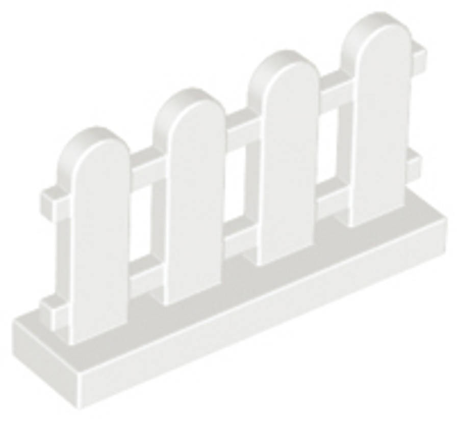 Lego (N) ~ Fence 1 x 4 x 2 Paled (Picket) ~ [White]