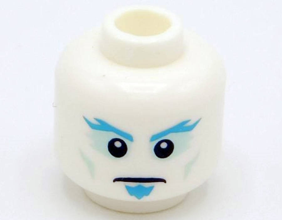Lego (U) ~ Minifigure Head Alien with Dark Azure Jagged Eyebrows and Soul Patch Light Aqu ~ [White]