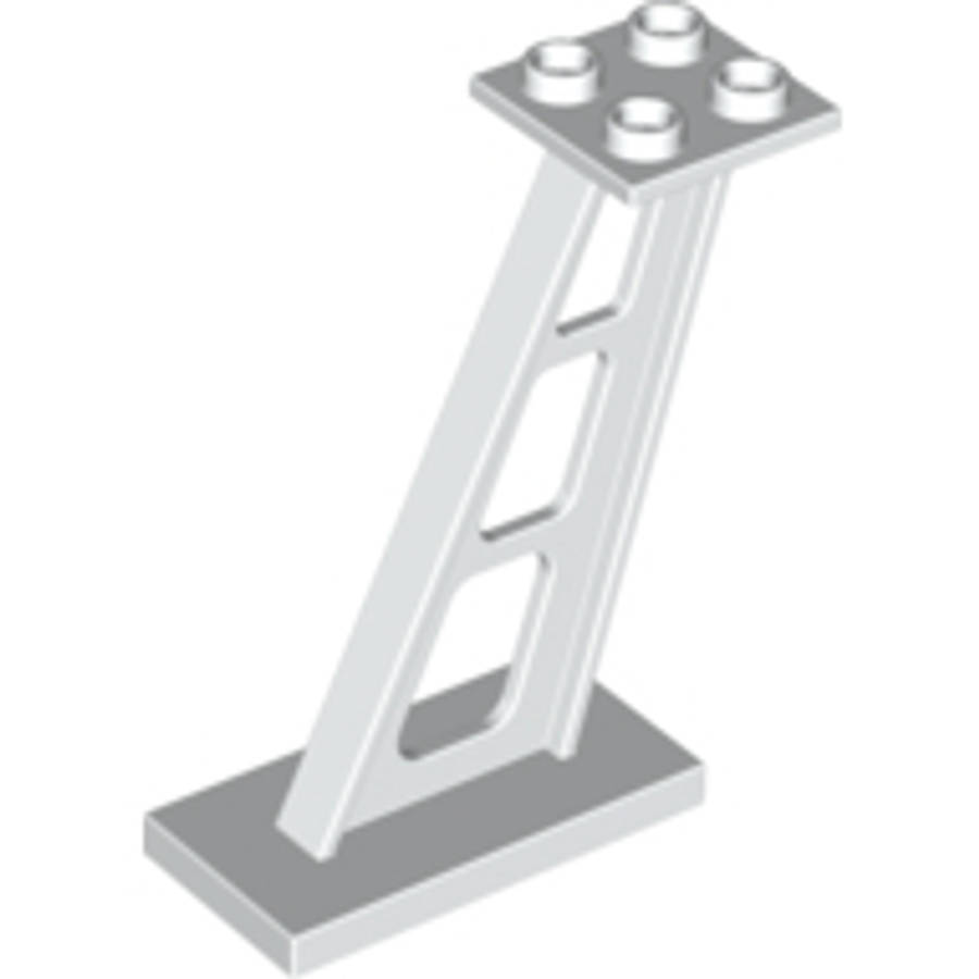 Lego (U) ~ Support 2 x 4 x 5 Stanchion Inclined 5mm Wide Posts ~ [White]