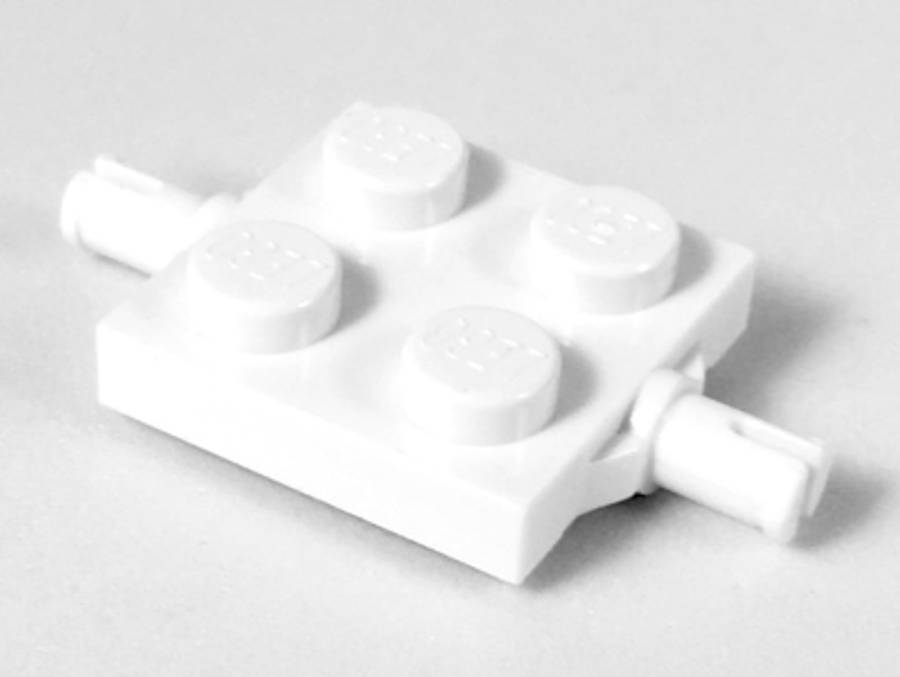 Lego (U) ~ Plate Modified 2 x 2 with Wheels Holder ~ [White]