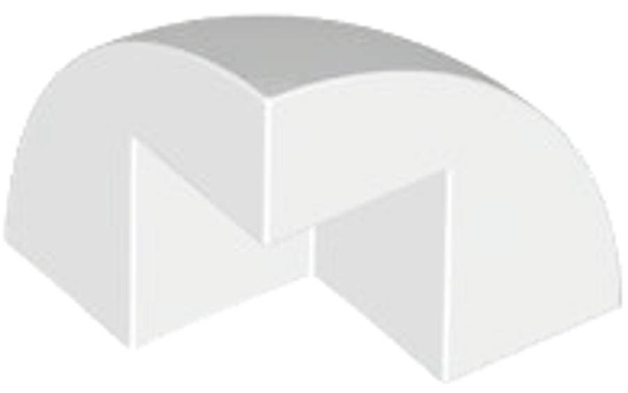 Lego (N) ~ Brick Round Corner 2 x 2 x 1 2/3 Dome Top ~ [White]