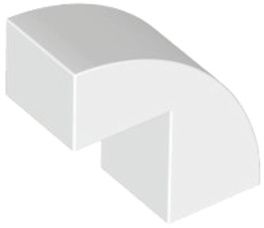 Lego (N) ~ Slope Curved 2 x 1 x 1 2/3 ~ [White]