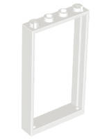 Lego (N) ~ Door Frame 1 x 4 x 6 with 2 Holes on Top and Bottom ~ [White]