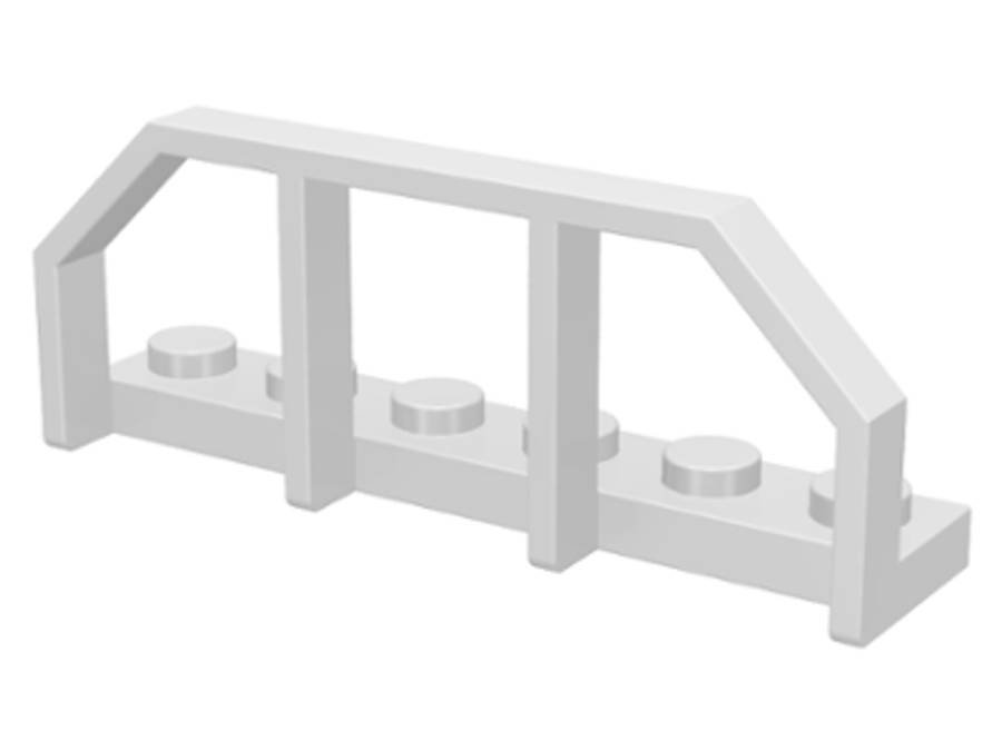 Lego (U) ~ Plate Modified 1 x 6 with Train Wagon End / Fence ~ [White]