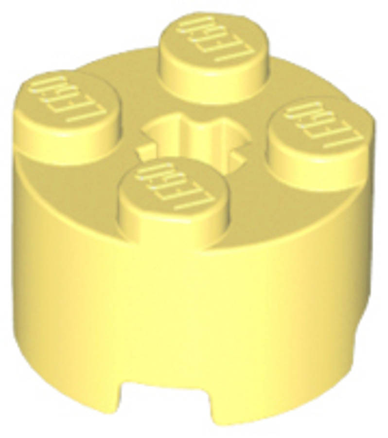 Lego (N) ~ Brick Round 2 x 2 with Axle Hole ~ [Bright Light Yellow]
