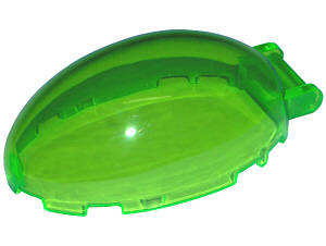 Lego (U) ~ Windscreen 6 x 4 x 2 Bubble Canopy with Bar Handle ~ [Trans-Bright Green]