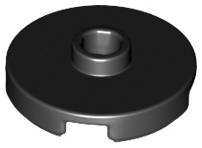 Lego (N) ~ Tile Round 2 x 2 with Open Stud ~ [Black]