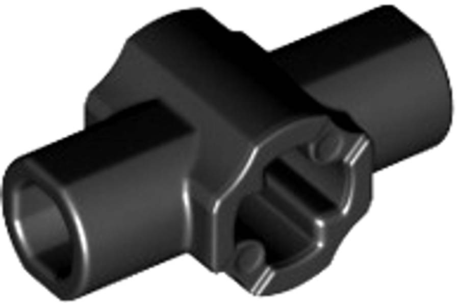 Lego (N) ~ Technic Axle Connector Hub with Two Bar Holders Perpendicular (Lightsaber Hilt) ~ [Black]