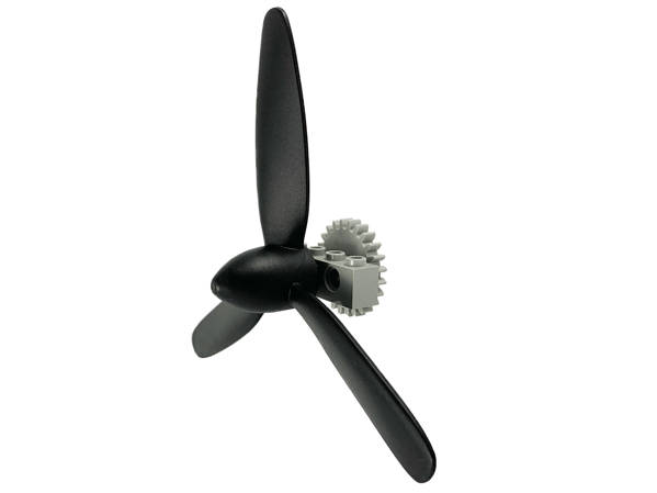 Lego (U) ~ Technic Propeller 3 Blade with Gear 24 Tooth ~ [Black]