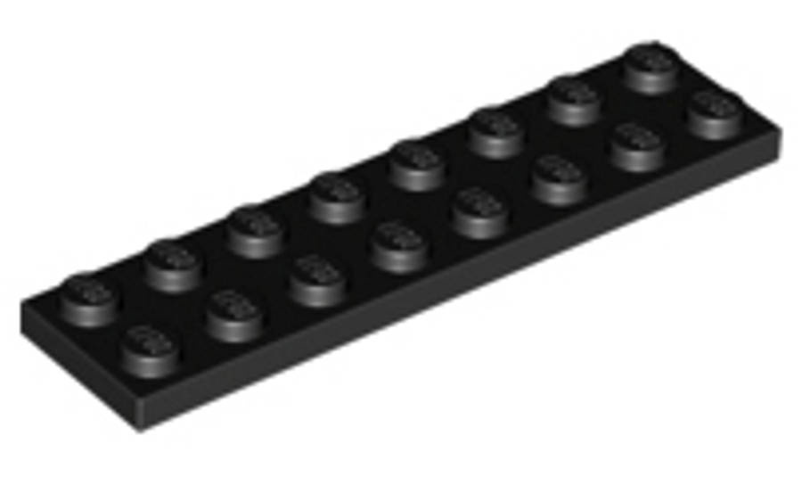Lego (N) ~ Plate 2 x 8 ~ [Black]