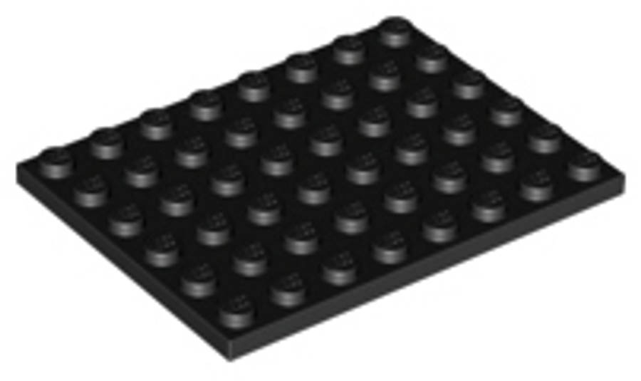 Lego (U) ~ Plate 6 x 8 ~ [Black]