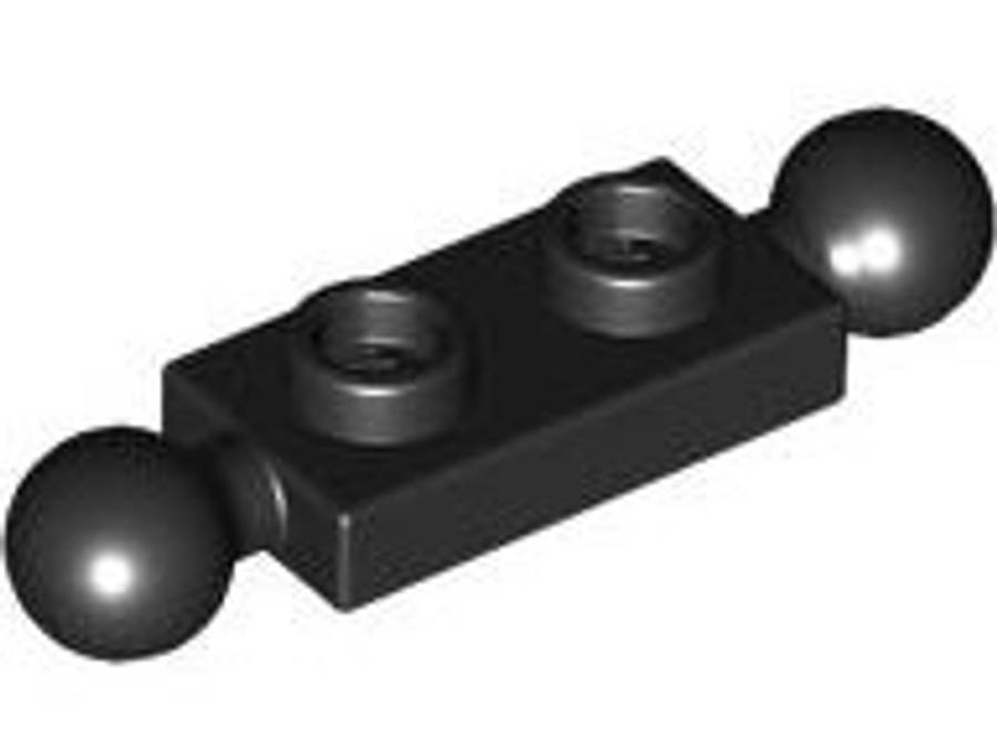 Lego (N) ~ Plate Modified 1 x 2 with Tow Ball on Ends ~ [Black]