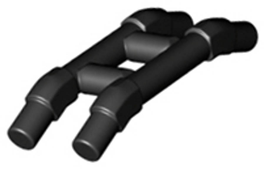 Lego (N) ~ Bar 3.6L Double with Angled Ends (Train Pantograph Shoe) ~ [Black]