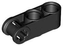 Lego (N) ~ Technic Axle and Pin Connector Perpendicular 3L with 2 Pin Holes ~ [Black]