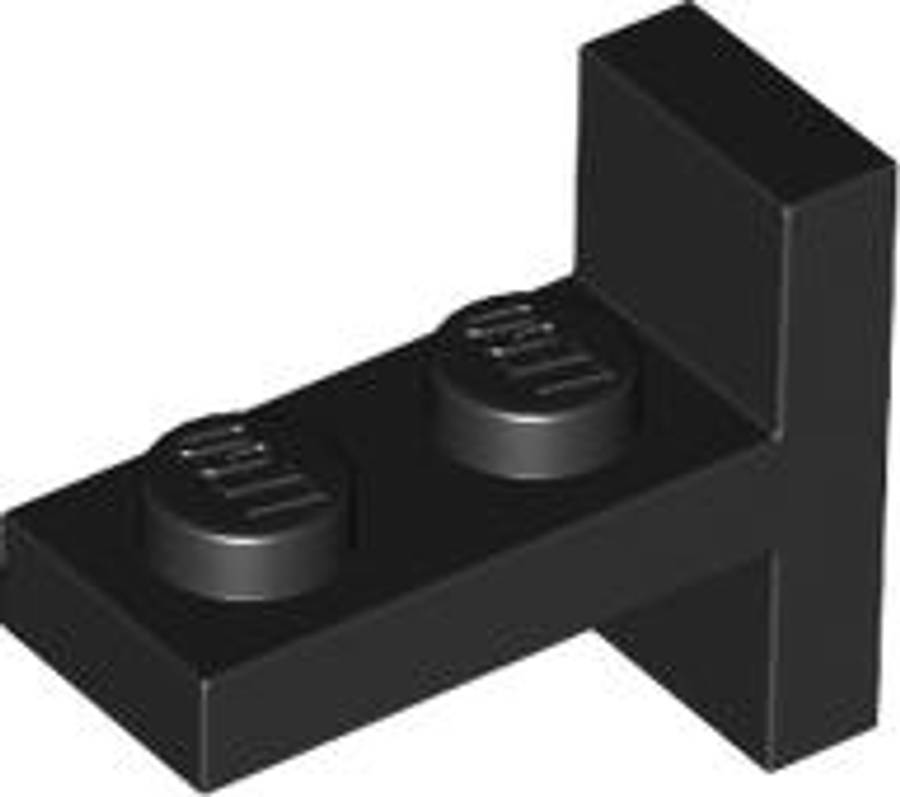 Lego (U) ~ Bracket 1 x 2 - 2 x 1 Centered ~ [Black]