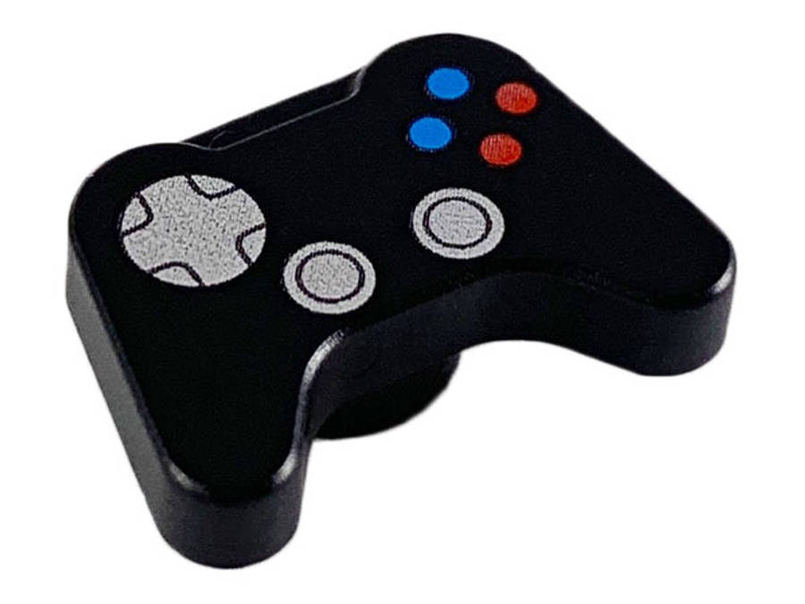 Lego NEW - Minifigure Utensil Video Game Controller with Silver Directional Pad andThumbs~ [Black]