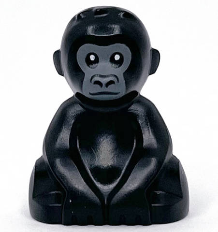 Lego (N) ~ Gorilla Baby with Dark Bluish Gray Face Pattern ~ [Black]