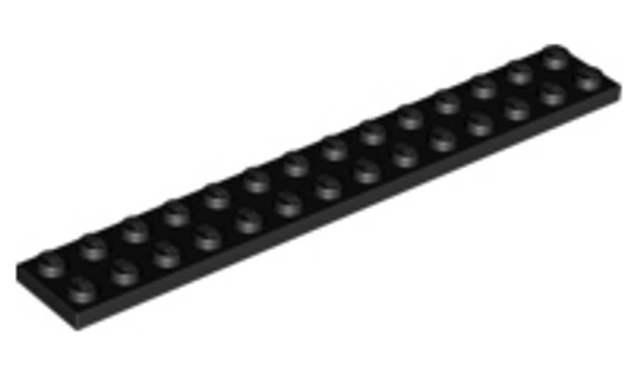 Lego (N) ~ Plate 2 x 14 ~ [Black]