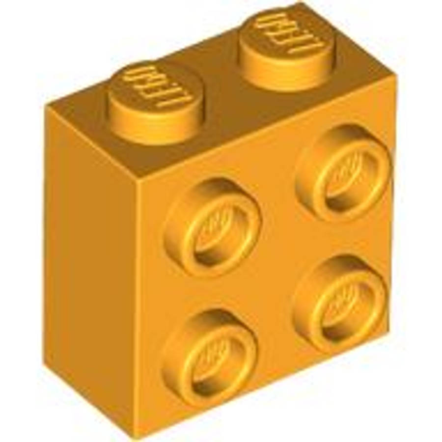 Lego (N) ~ Brick Modified 1 x 2 x 1 2/3 with Studs on Side ~ [Bright Light Orange]