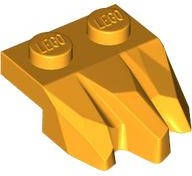 Lego (N) ~ Plate Modified 1 x 2 with 3 Claws / Rock Fingers ~ [Bright Light Orange]
