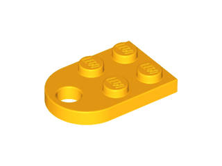 Lego (N) ~ Plate Modified 2 x 3 with Hole ~ [Bright Light Orange]