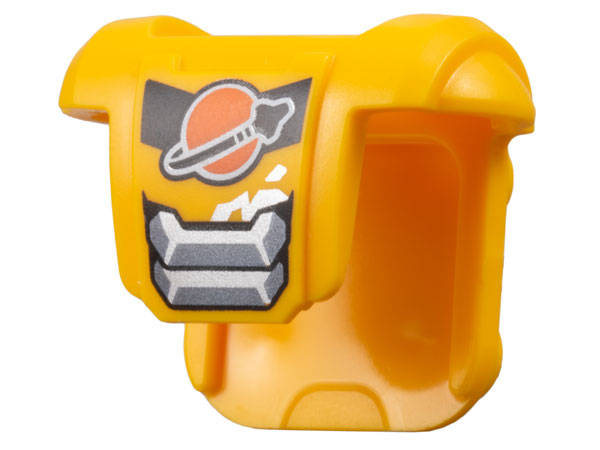 Lego (N) ~ Minifigure Armor Breastplate with Shoulder Pads 4 Studs on Back w ~ [Bright Light Orange]