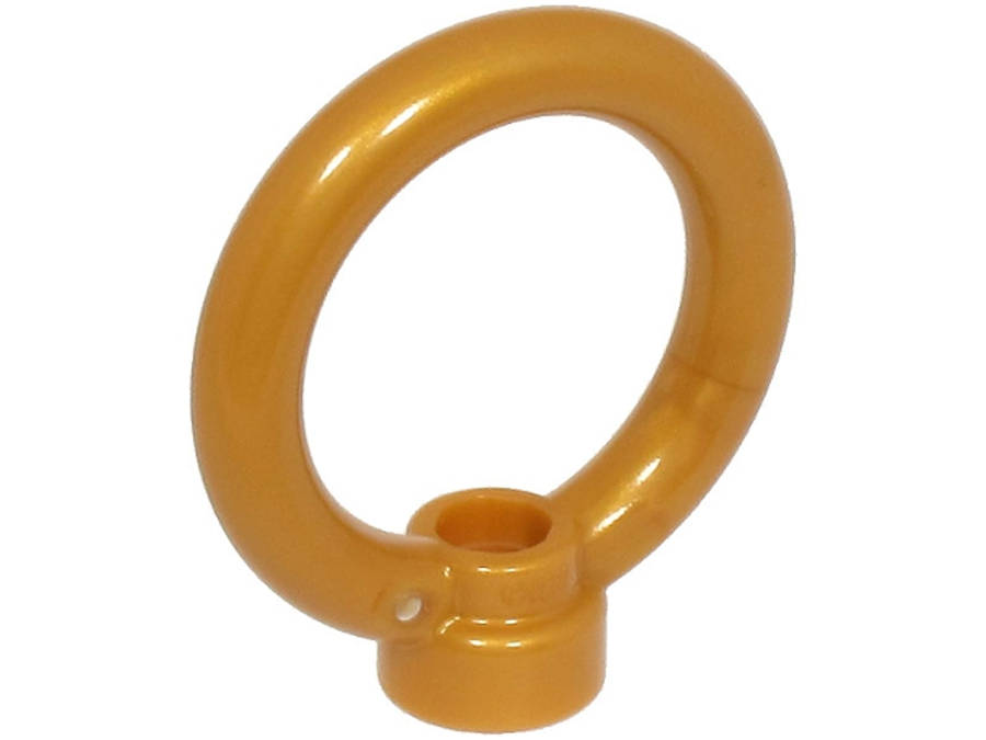 Lego (N) ~ Ring 3 x 3 with Stud Holder ~ [Pearl Gold]