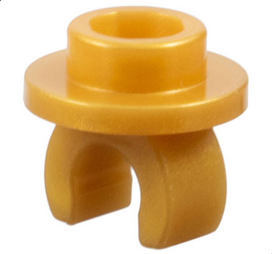 Lego (N) ~ Plate Round 1 x 1 with Clip on Bottom ~ [Pearl Gold]