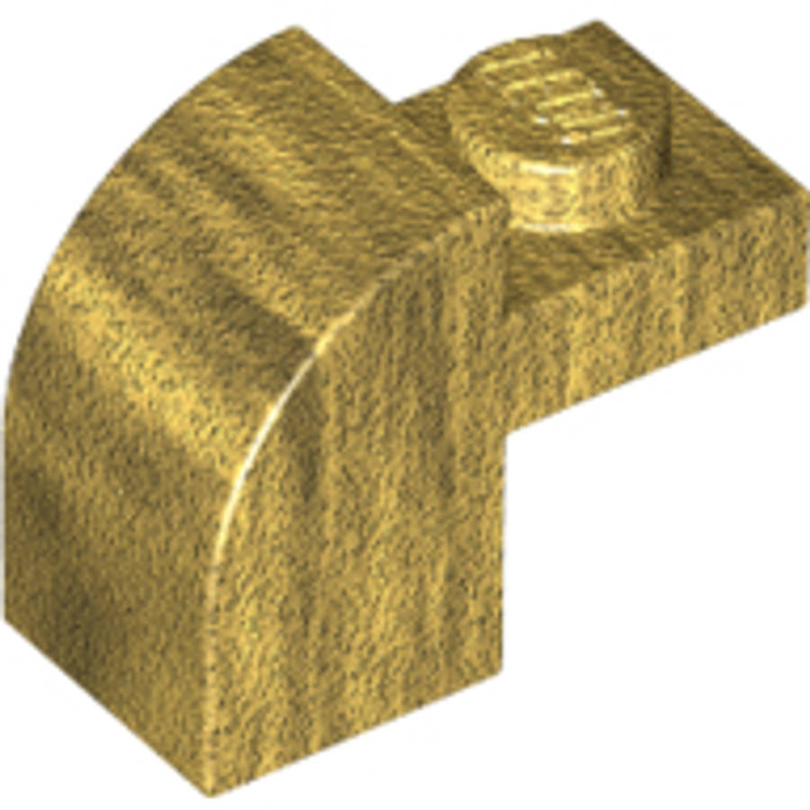 Lego (U) ~ Slope Curved 2 x 1 x 1 1/3 with Recessed Stud ~ [Pearl Gold]