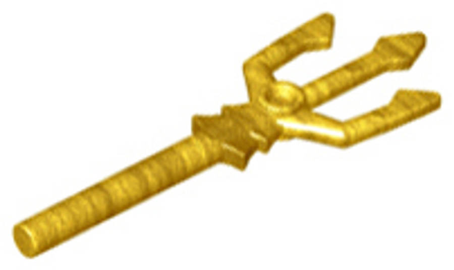 Lego NEW - Minifigure Weapon Trident~ [Pearl Gold]