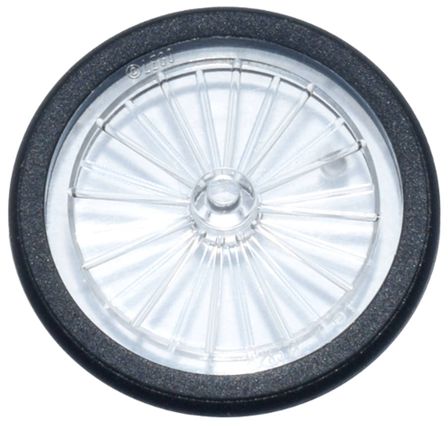 Lego (N) ~ Wheel Bicycle with Molded Black Hard Rubber Tire Pattern ~ [Trans-Clear]