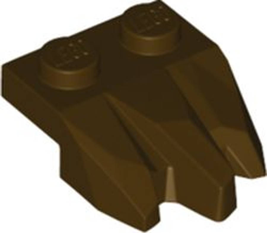 Lego (N) ~ Plate Modified 1 x 2 with 3 Claws / Rock Fingers ~ [Dark Brown]