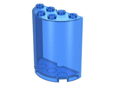 Lego (N) ~ Cylinder Half 2 x 4 x 4 ~ [Trans-Dark Blue]